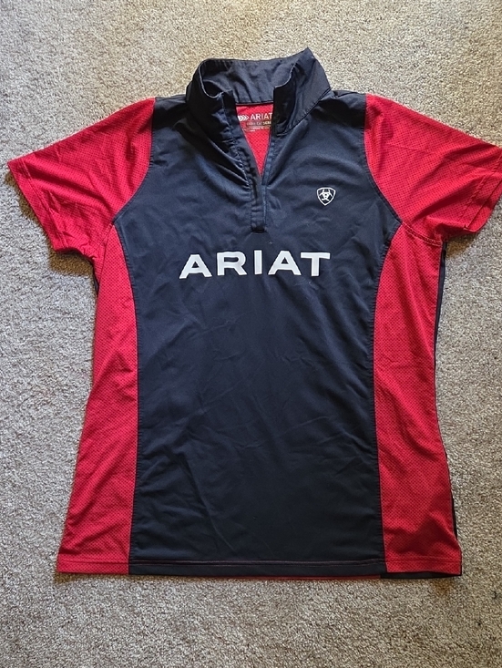 Ariat Tops - Ariat Black and Red Short Sleeve Polo Tee